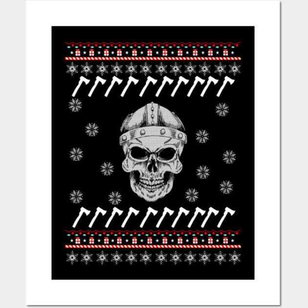 Viking Ugly Christmas Sweater Gift Wall Art by uglygiftideas